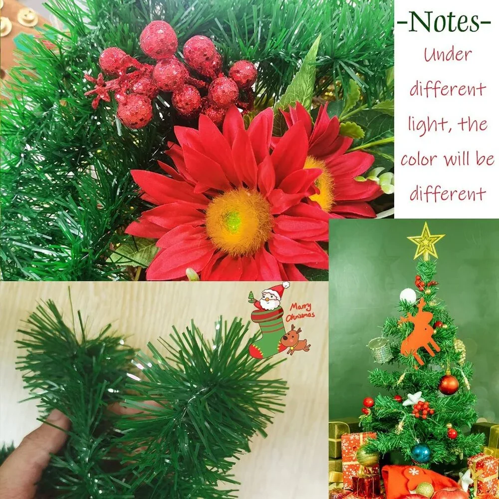 50 Feet Elegant Green Tinsel Garland - Perfect for Christmas and Weddings